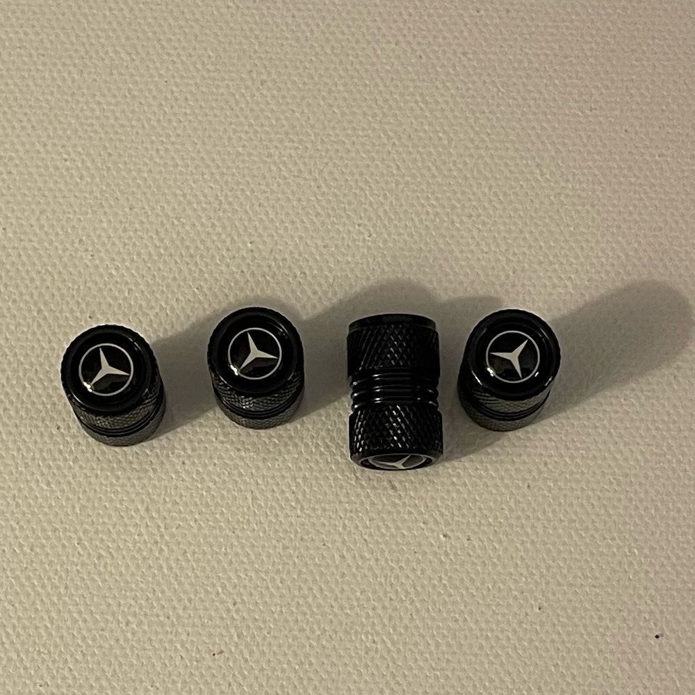 Mercedes Valve Stem Caps in Black Set of 4 NWT